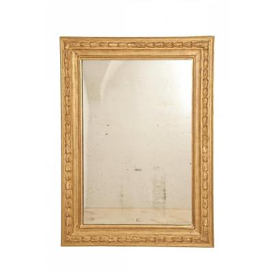 French Gilt Louis XVI Wall Mirror, 18th Century With Original Mercury Glass