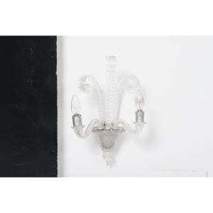 Pair Of Murano Glass Wall Lamps From The 1940s