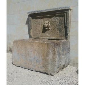 18th Century Natural Stone Wall Fountain.