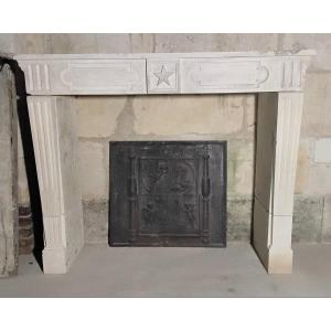White Stone Fireplace 19th