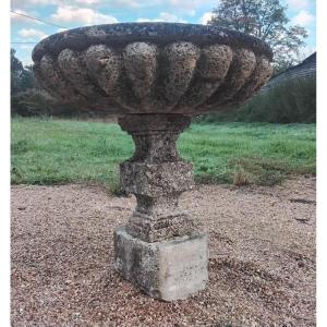 Natural Stone Basin With Grooves