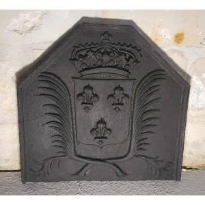 Cast Iron Fireplace Plate Representing The Arms Of France