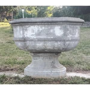18th Century Grey Ardennes Marble Baptistery In Two Parts (planter, Small Basin, Etc.)