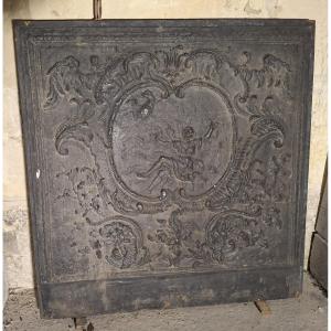 Cast Iron Fireplace Backplate Depicting A Romantic Scene