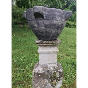 Sainte Anne Grey Marble Mortar Late 18th Century