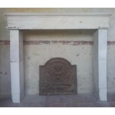 Small White Stone Fireplace Louis Philippe