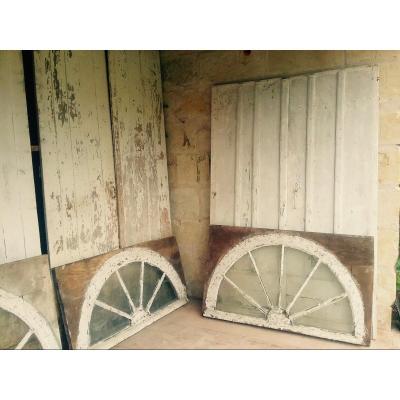 Various Orangerie Doors (4 Pairs) In Oak With Rounded Imports.