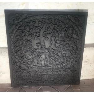 Cast Iron Fireplace Plate Representing The Death Of Absolon