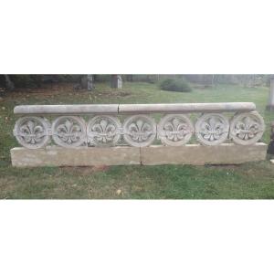 Balcony In Natural Hard Stone With Lily Flowers