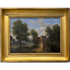 Jean Victor Bertin And His Workshop Oil On Canvas Signed And Dated 