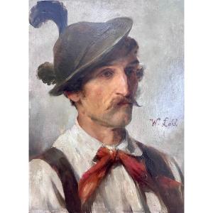 Attributed To Wilhelm Leibl (1844-1900) - Portrait Of A Young Boy Wearing A Hat