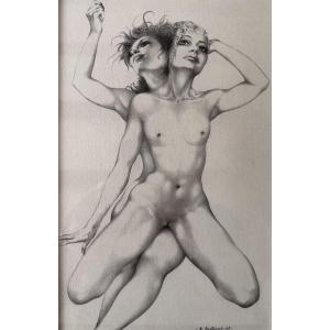 Raymond Bertrand (born In 1945) - Two Dated And Signed Drawings