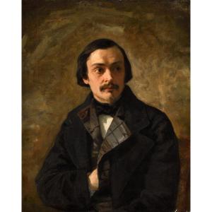 Attributed To Eugène Delacroix (saint-maurice 1798 – Paris 1863) - Portrait Of A Man In A Frock Coat