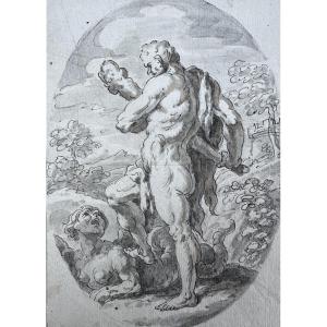 Venetian School, Late 18th Century - Hercules Vanquishing A Drakaina