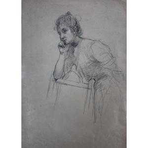 Maurice Chabas (nantes 1862 – 1947 Versailles) - Pensive Young Woman