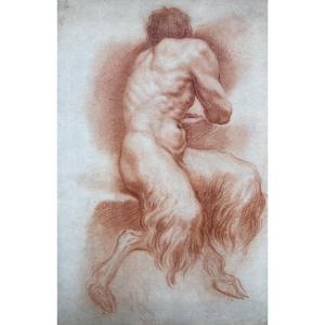 Domenico Maria Canuti (1625–1684) - Study Of A Seated Satyr, Seen From Behind