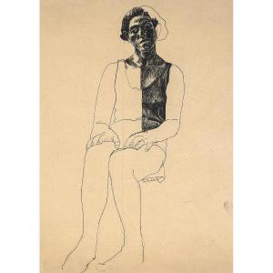 Ernő Schubert (bácsfa, 1903 – Budapest, 1960) - Seated Woman, Circa 1927–1928