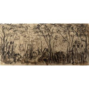 19th-century Italian School - Festival In The Forest