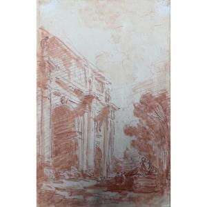 French School Of The 18th Century, Circle Of Hubert Robert (1733-1808), Landscape In The Antique Style