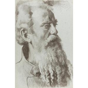 Circle Of Adolph Von Menzel (breslau, 1815 - 1905, Berlin) - Head Of A Bearded Man In Profile