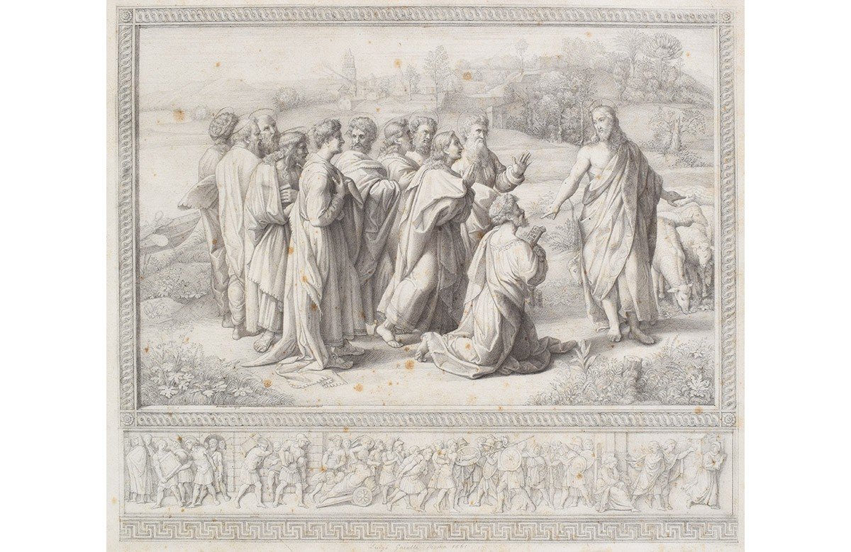 Luigi Garelli ( disegnatore attivo a Roma nella metà del XIX secolo), La consegna delle chiavi 
