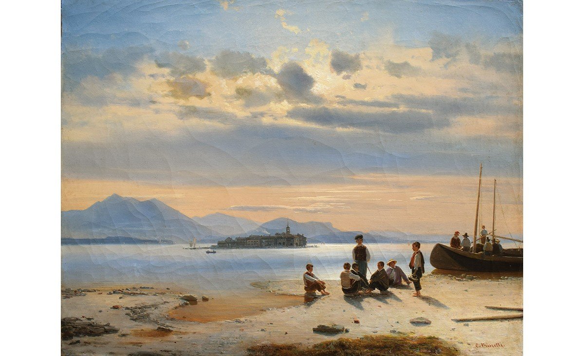 Costantino Prinetti (Cannobio 1825 – Milano 1855), Isola dei Pescatori sul lago Maggiore