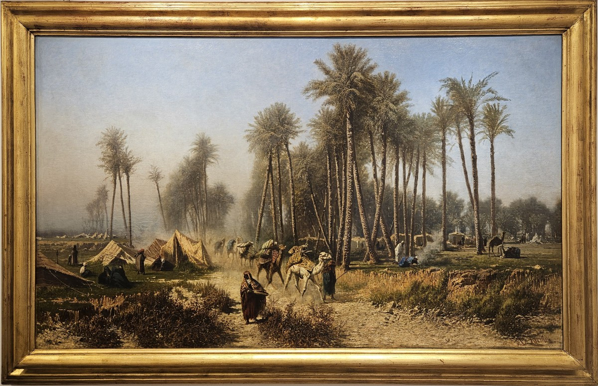 Achille Formis Befani (Napoli 1830 – Milano 1906), Arrivo della carovana nell’oasi del deserto-photo-2