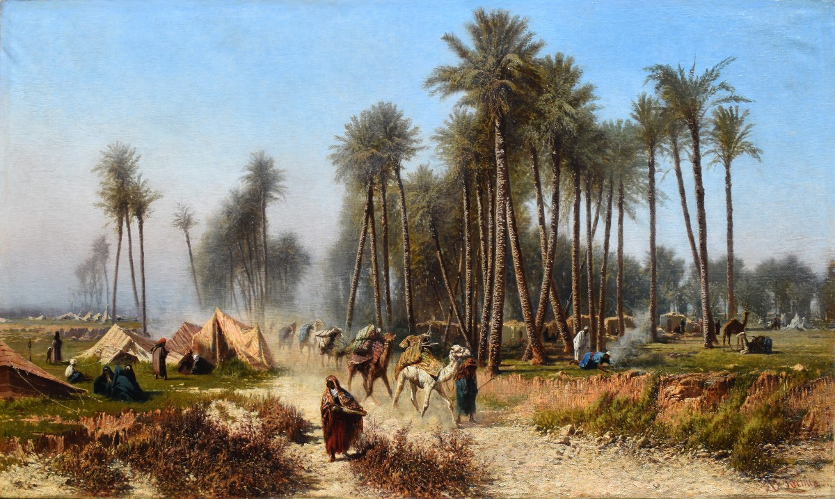 Achille Formis Befani (Napoli 1830 – Milano 1906), Arrivo della carovana nell’oasi del deserto
