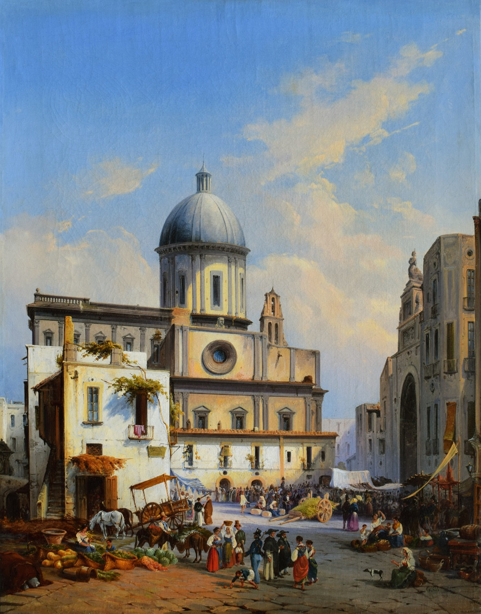 Consalvo Carelli (Napoli 1818 – Milano 1900), La Chiesa di Santa Caterina a Formiello (1848)