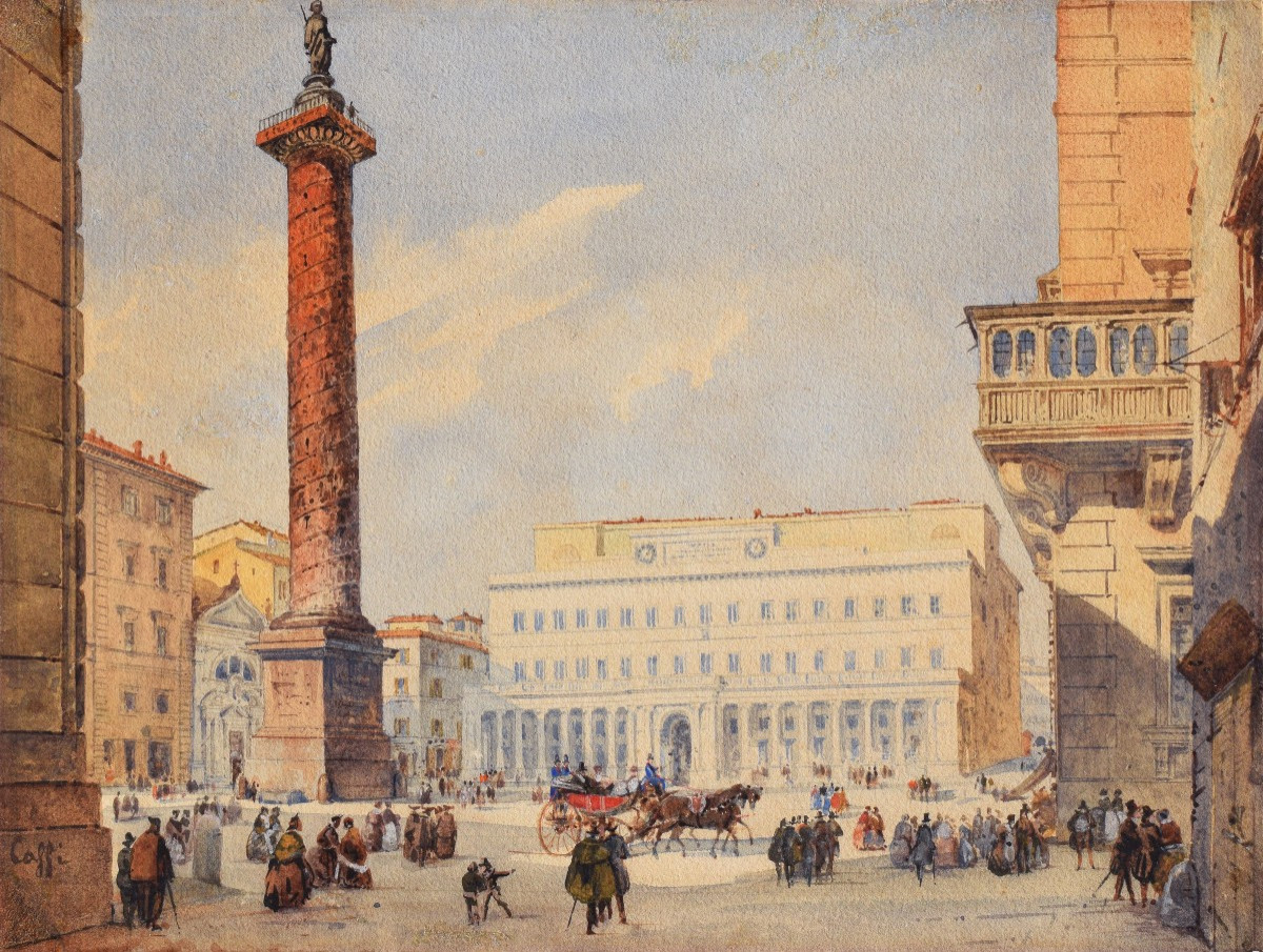 Ippolito Caffi (Belluno 1809 – Lissa 1866), Piazza Colonna