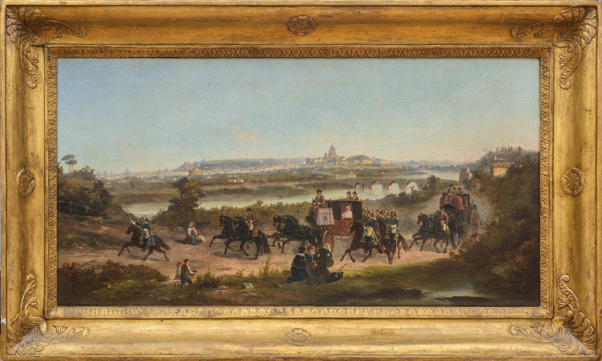 Vincenzo Giovannini (Todi 1816 – Roma 1903), Corteo papale presso Tor di Quinto-photo-2