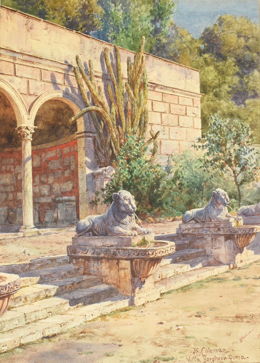 Enrico Coleman (Roma 1846 – 1911), L’Aranciera Villa Borghese