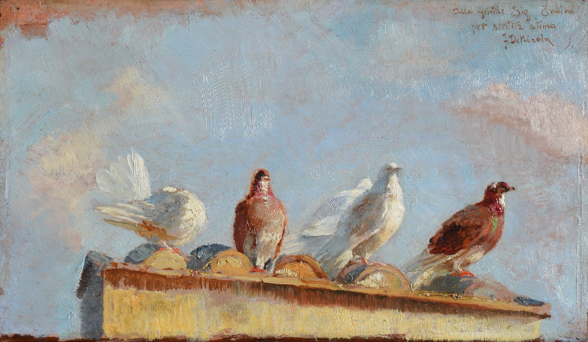 Francesco De Nicola (Musellaro 1882 – Napoli 1961), Piccioni sul tetto