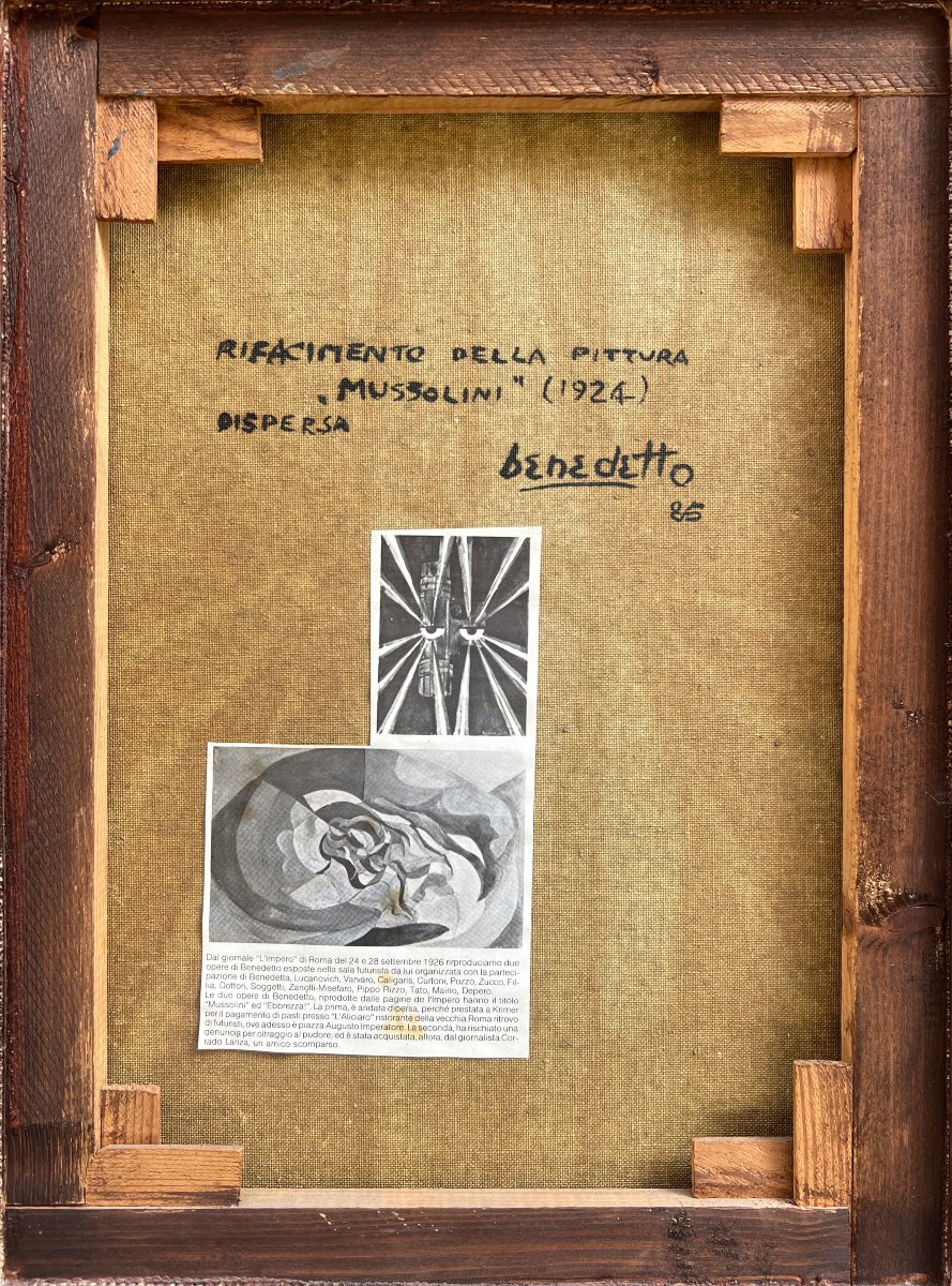 Enzo Benedetto (Reggio Calabria 1905 – Roma 1993), Mussolini sintesi dinamica(1924 – 1985)-photo-2