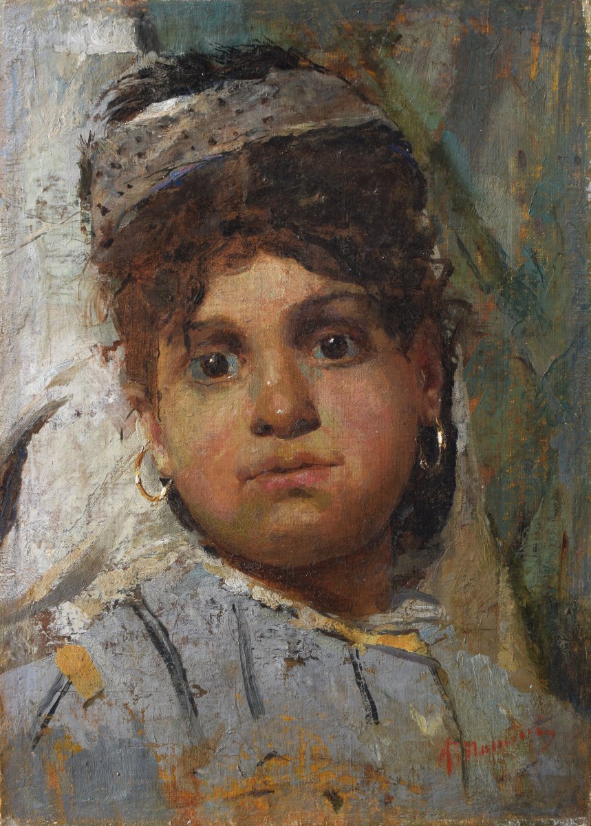 Antonio Mancini (Roma 1852 – 1930), Ciociara – Occhi Neri (1883)