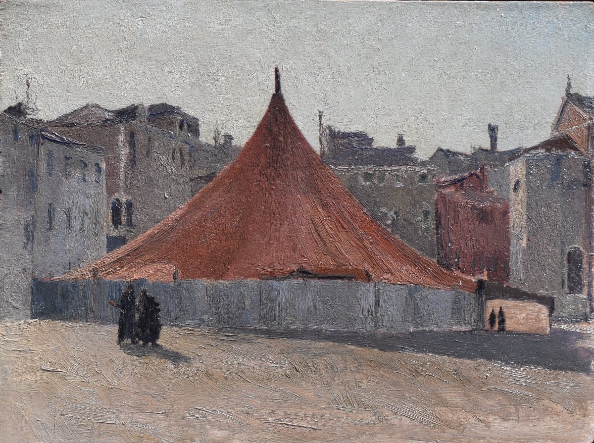 Lino Bianchi Barriviera (Montebelluna 1906 – Roma 1985), Il Circo in piazza (1927)