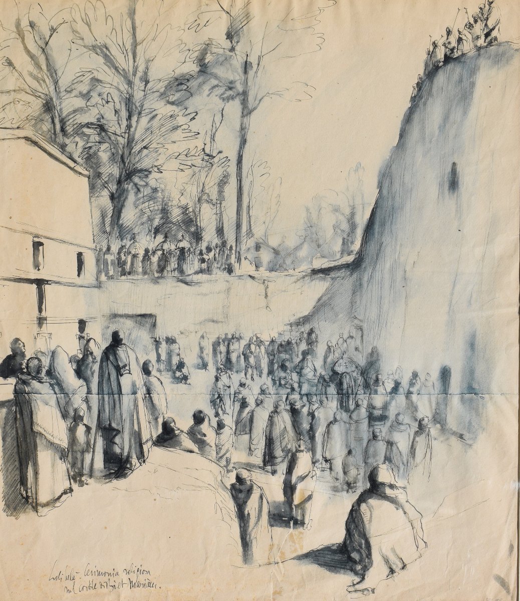 Lino Bianchi Barriviera (1906 – 1985), Lalibela, Cerimonia religiosa nel cortile di Biet Maryàm