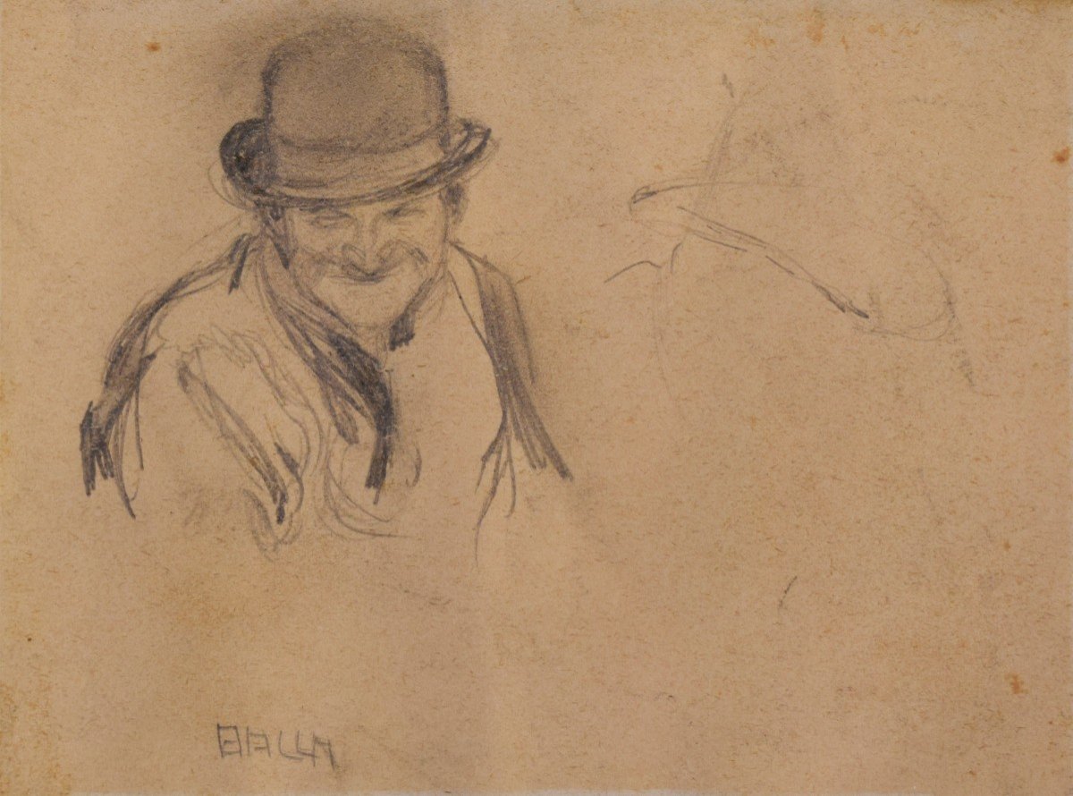Giacomo Balla (Turin 1871 - Rome 1958), Figure d'homme (vers 1904)