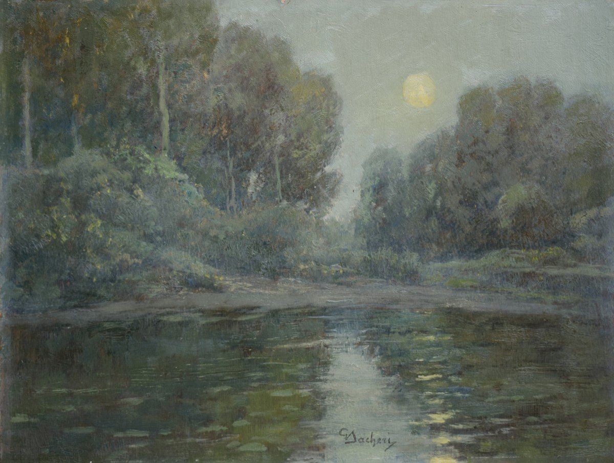 Giuseppe Sacheri (Gênes 1863 - Pianfei 1950), Brouillard et lune