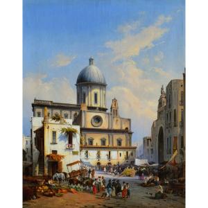 Consalvo Carelli (Napoli 1818 – Milano 1900), La Chiesa di Santa Caterina a Formiello (1848)