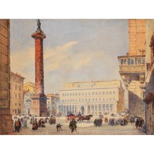 Ippolito Caffi (Belluno 1809 – Lissa 1866), Piazza Colonna