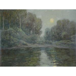 Giuseppe Sacheri (Gênes 1863 - Pianfei 1950), Brouillard et lune
