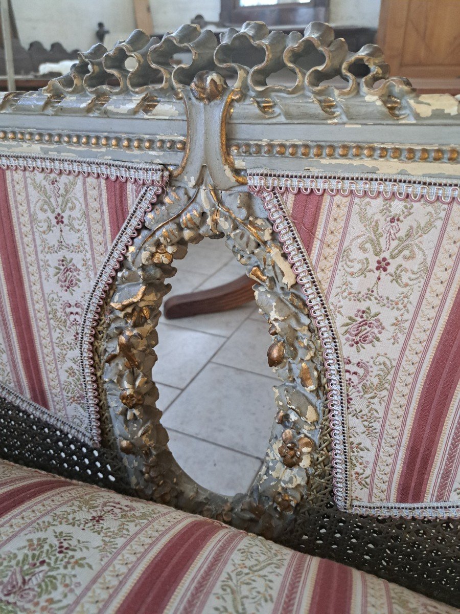Salotto laccato Napoleone III composto da 8 elementi-photo-1