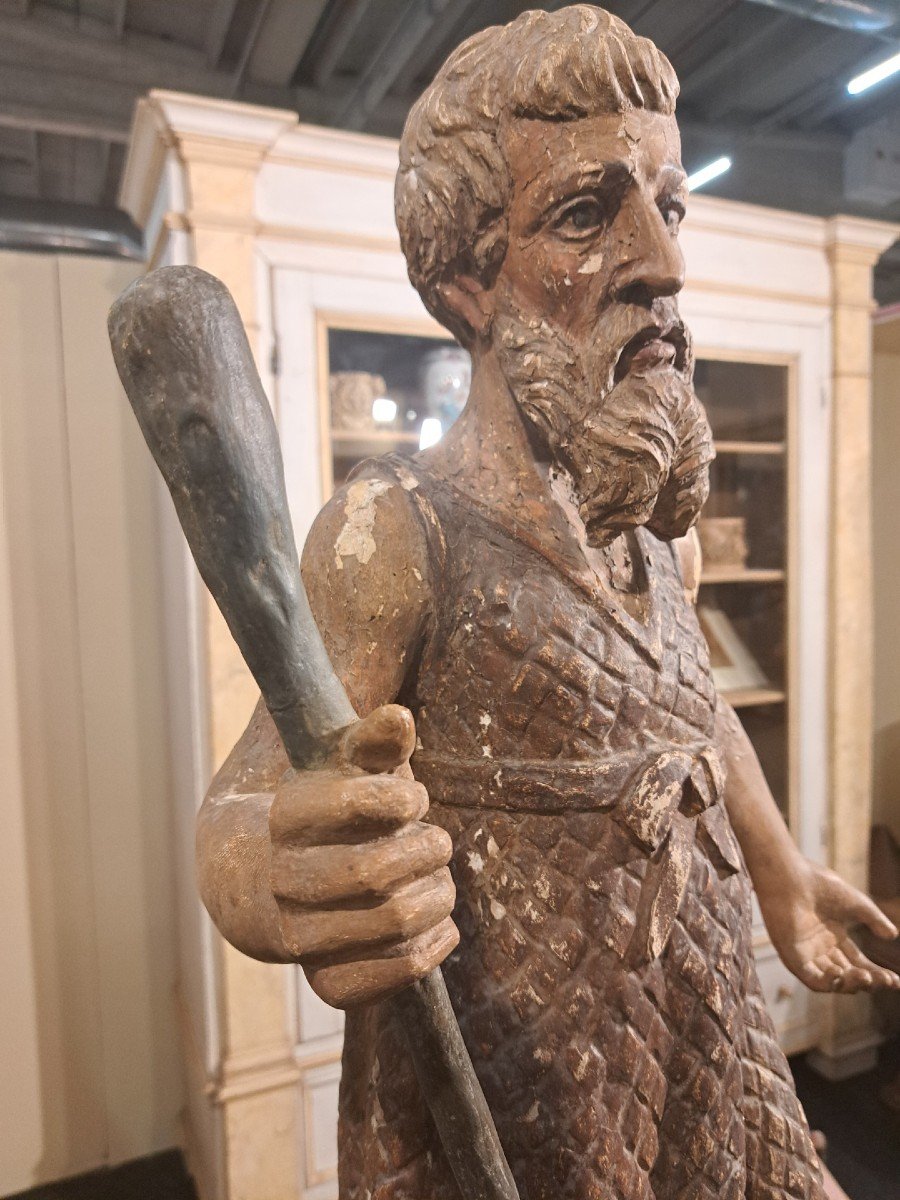    San Paolo di Tebe Eremita, scultura in legno policroma del 1600-photo-2