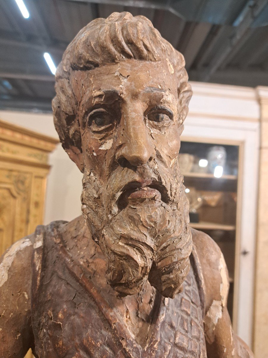    San Paolo di Tebe Eremita, scultura in legno policroma del 1600-photo-3