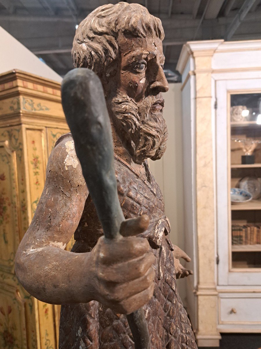    San Paolo di Tebe Eremita, scultura in legno policroma del 1600-photo-4