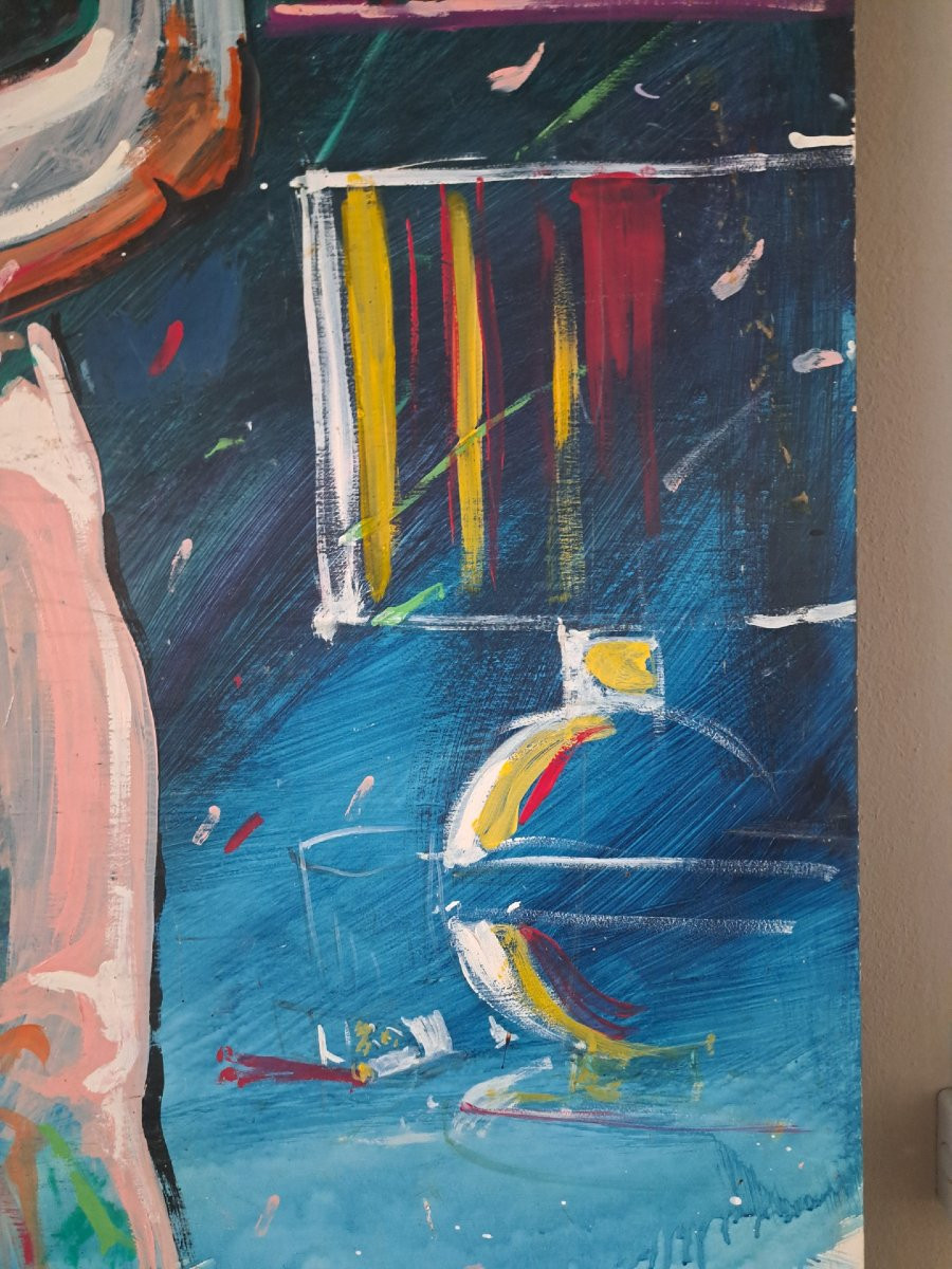 Ritratto maschile, grande dipinto a olio-photo-3