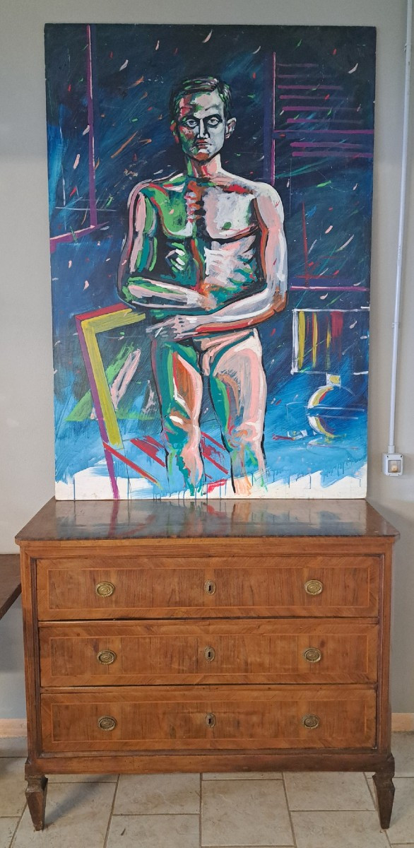 Ritratto maschile, grande dipinto a olio
