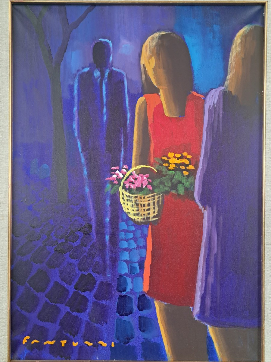Fantuzzi , olio su tela con dedica ed autentica-photo-2