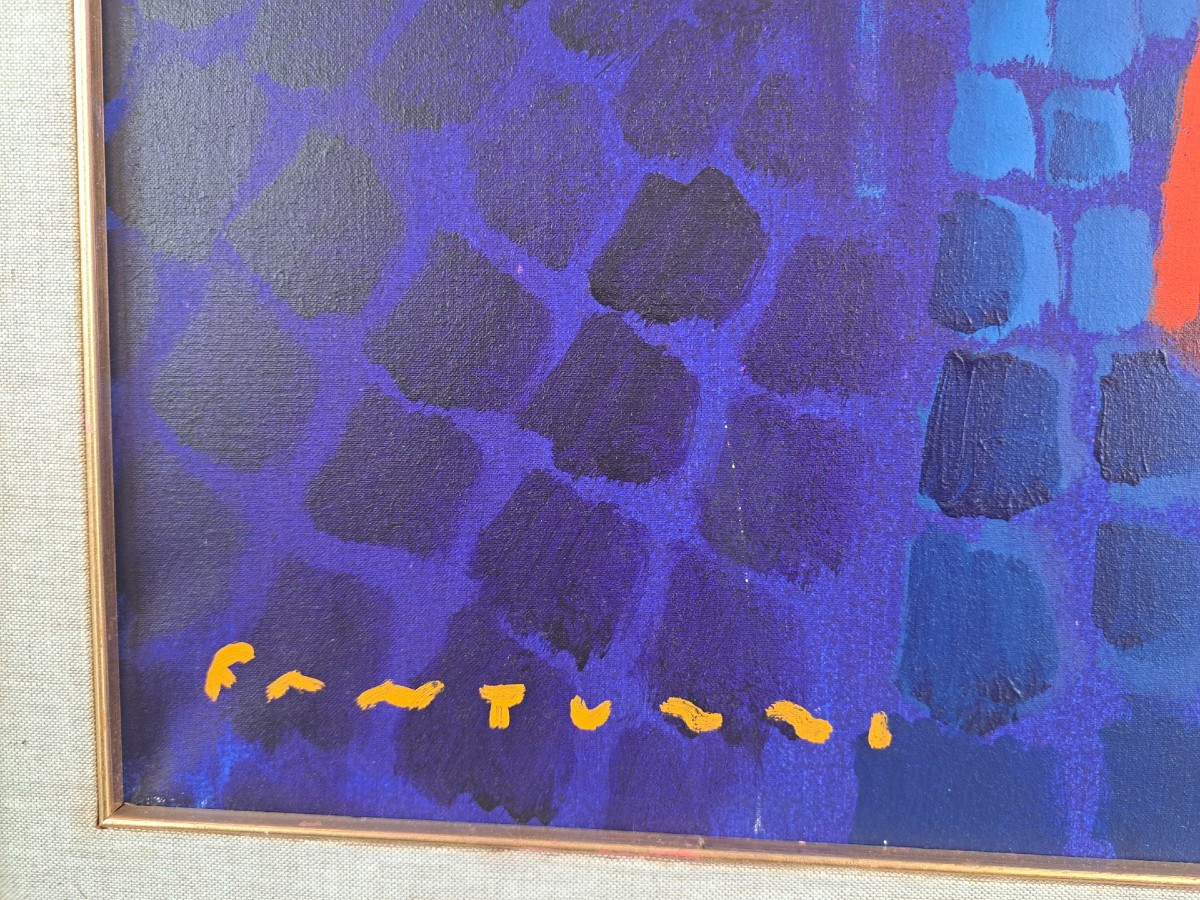 Fantuzzi , olio su tela con dedica ed autentica-photo-3